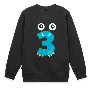 Geburtstag Kind 3 Jahre Geschenk - Kinder Premium Organic Sweatshirt - Schwarz - Hinten - AI Model Kid Female (0cm)