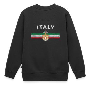 Drapeau italien Shirt - Emblème italien Drapeau de l'Italie & S - Sweat Premium enfant bio - noir - Dos - AI Model Kid Female (0cm)