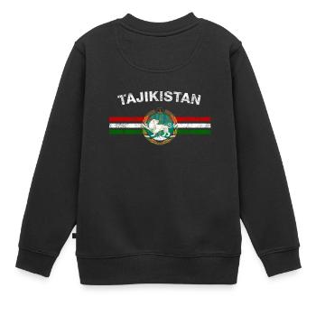 Tajik Flagge Shirt - Tajik Abzeichen & Tadschikistan Flagge - Kinder Premium Organic Sweatshirt - Schwarz - Hinten - AI Model Kid Female (0cm)