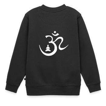 OMM SYMBOL T-Shirt - Buddhism Buddha - Kids Premium Organic Sweatshirt - black - Back - AI Model Kid Female (0cm)