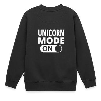 MODE SUR LICORNE - Sweat Premium enfant bio - noir - Dos - AI Model Kid Female (0cm)
