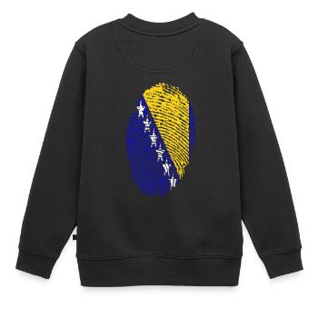 empreintes digitales j'aime la Bosnie Bosnie - Sweat Premium enfant bio - noir - Dos - AI Model Kid Female (0cm)