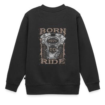 Born to Ride motorcycle 1971 - Kinder Premium Organic Sweatshirt - Schwarz - Hinten - AI Model Kid Female (0cm)