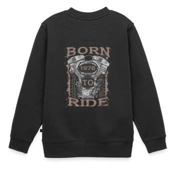 Born to Ride motorcycle 1978 - Kinder Premium Organic Sweatshirt - Schwarz - Hinten - AI Model Kid Female (0cm)