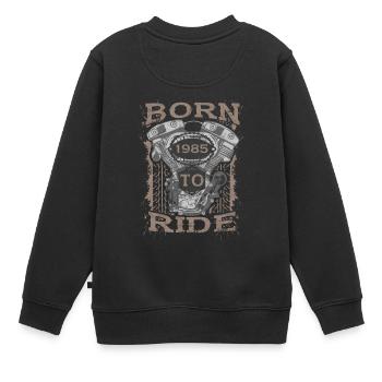 Born to Ride motorcycle 1985 - Kinder Premium Organic Sweatshirt - Schwarz - Hinten - AI Model Kid Female (0cm)