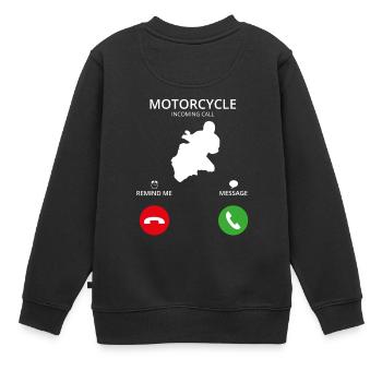 Call Mobile Anruf bike motorcycle motorrad - Kinder Premium Organic Sweatshirt - Schwarz - Hinten - AI Model Kid Female (0cm)