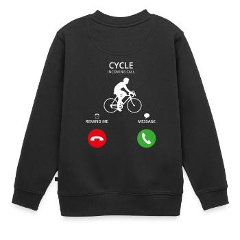Call Mobile Anruf bicycle cycling bike - Kinder Premium Organic Sweatshirt - Schwarz - Hinten - AI Model Kid Female (0cm)