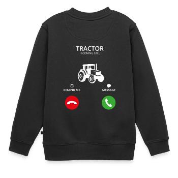 Call Mobile Anruf tractor traktor landwirt - Kinder Premium Organic Sweatshirt - Schwarz - Hinten - AI Model Kid Female (0cm)