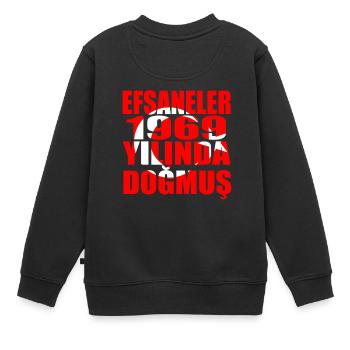 Tuerkiye Tuerkei Legenden geboren 1969 - Kinder Premium Organic Sweatshirt - Schwarz - Hinten - AI Model Kid Female (0cm)