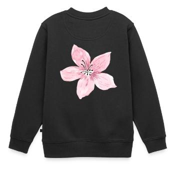 Blüte - Kinder Premium Organic Sweatshirt - Schwarz - Hinten - AI Model Kid Female (0cm)