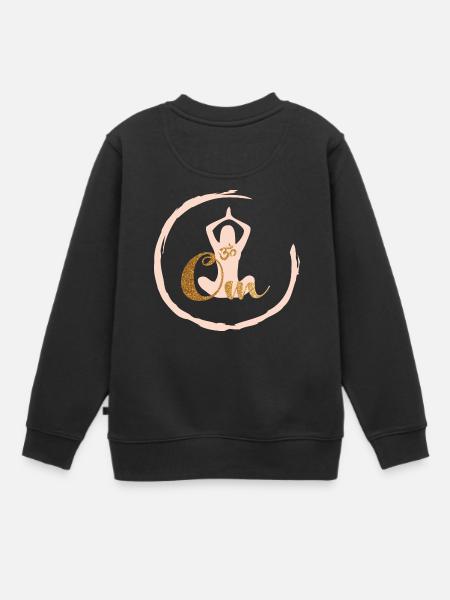 Yoga OM or - Sweat Premium enfant bio - noir