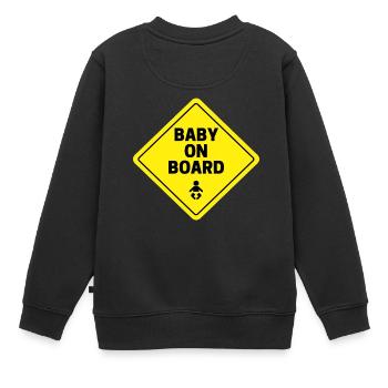 Baby on board - Kinder Premium Organic Sweatshirt - Schwarz - Hinten - AI Model Kid Female (0cm)