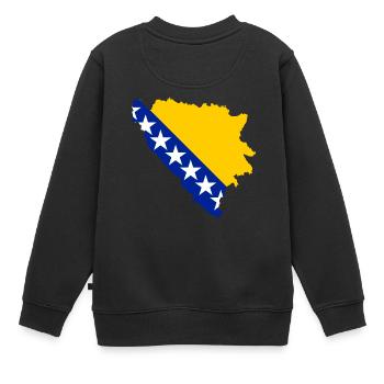 bosnia and herzegovina Flagge Geschenk Bosnien - Kinder Premium Organic Sweatshirt - Schwarz - Hinten - AI Model Kid Female (0cm)