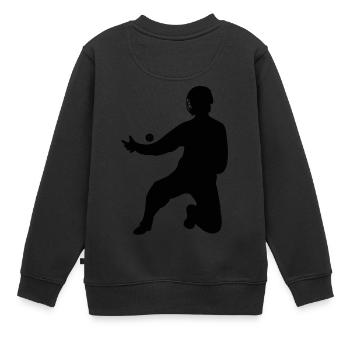 Floorball - Kinder Premium Organic Sweatshirt - Schwarz - Hinten - AI Model Kid Female (0cm)