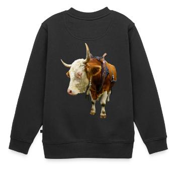 viande de vache vache boeuf d'un animal - Sweat Premium enfant bio - noir - Dos - AI Model Kid Female (0cm)