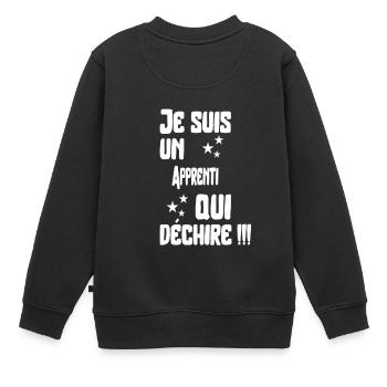 Apprenti qui déchire cadeau - Sweat Premium enfant bio - noir - Dos - AI Model Kid Female (0cm)