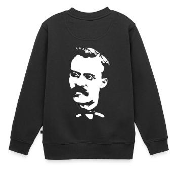 Friedrich Nietzsche - Sweat Premium enfant bio - noir - Dos - AI Model Kid Female (0cm)