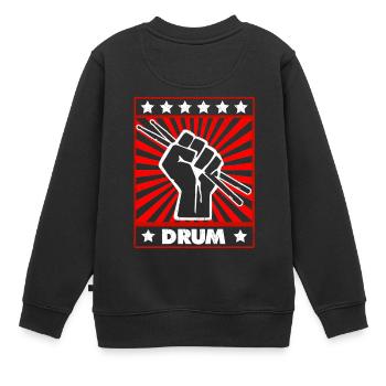 Gift Drummer Drummer Drummer - Kids Premium Organic Sweatshirt - black - Back - AI Model Kid Female (0cm)