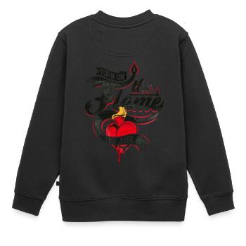 COEUR DE FLAMME - Romantique cadeau chaud - Sweat Premium enfant bio - noir - Dos - AI Model Kid Female (0cm)