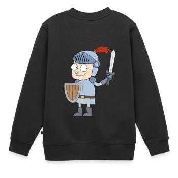 Kleiner Ritter - Kinder Premium Organic Sweatshirt - Schwarz - Hinten - AI Model Kid Female (0cm)