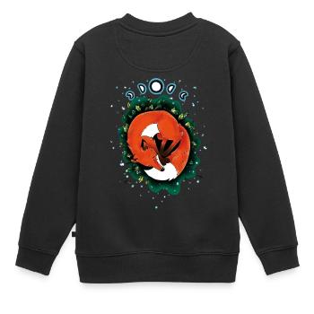 Gute-Nacht-Fuchs - Kinder Premium Organic Sweatshirt - Schwarz - Hinten - AI Model Kid Female (0cm)