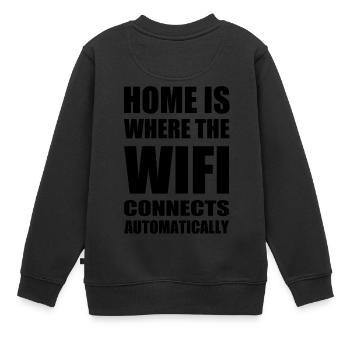 wifi home black - Kinder Premium Organic Sweatshirt - Schwarz - Hinten - AI Model Kid Female (0cm)