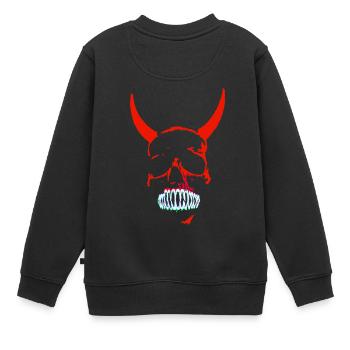 Néon du Crâne Démoniaque Rouge - Sweat Premium enfant bio - noir - Dos - AI Model Kid Female (0cm)