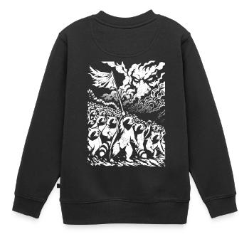 Waschbär Protest Vintage Street Art Design - Kinder Premium Organic Sweatshirt - Schwarz - Hinten - AI Model Kid Female (0cm)