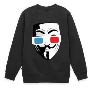Masque cinéma lunette 3D - Sweat Premium enfant bio - noir - Dos - AI Model Kid Female (0cm)