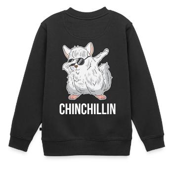 Tamponner Chinchillas Chinchillin cadeau pour rongeurs - Sweat Premium enfant bio - noir - Dos - AI Model Kid Female (0cm)