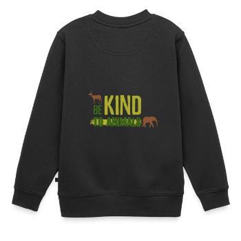 Soyez gentil avec les animaux - Soyez gentil avec les animaux - Sweat Premium enfant bio - noir - Dos - AI Model Kid Female (0cm)