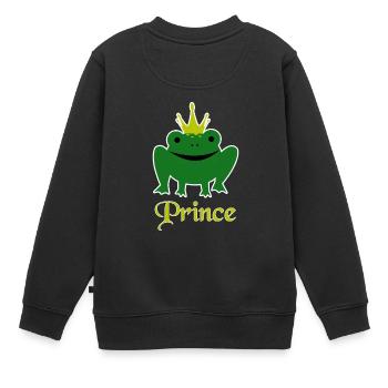 Animaux, le prince grenouille - animaux, le roi grenouille - Sweat Premium enfant bio - noir - Dos - AI Model Kid Female (0cm)
