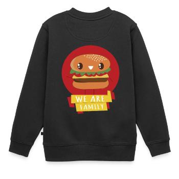 HAMBURGER - WE ARE FAMILY - Kinder Premium Organic Sweatshirt - Schwarz - Hinten - AI Model Kid Female (0cm)