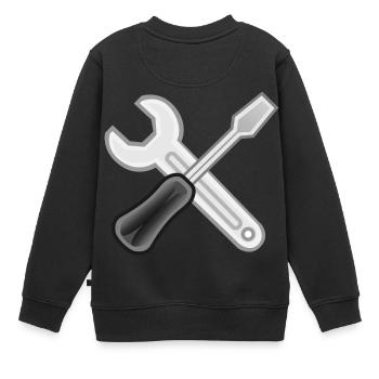 Handwerker - Kinder Premium Organic Sweatshirt - Schwarz - Hinten - AI Model Kid Female (0cm)