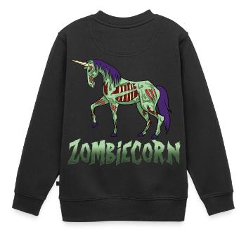 Halloween Unicorn zombie mort-vivant drôle de cadeau - Sweat Premium enfant bio - noir - Dos - AI Model Kid Female (0cm)