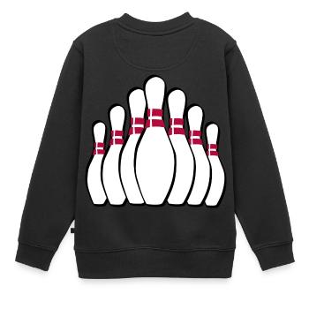 quilles de bowling boules boules sports43 - Sweat Premium enfant bio - noir - Dos - AI Model Kid Female (0cm)