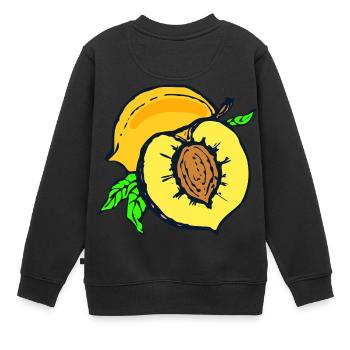 apricots aprikose veggie gemuese fruits8 - Kinder Premium Organic Sweatshirt - Schwarz - Hinten - AI Model Kid Female (0cm)
