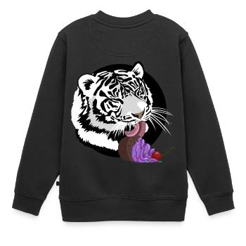 Naschkatze - Kinder Premium Organic Sweatshirt - Schwarz - Hinten - AI Model Kid Female (0cm)