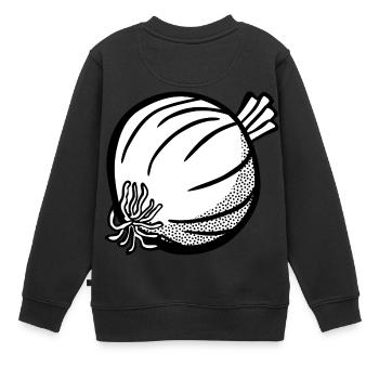 zwiebeln onion halloween gemuese vegetables14 - Kinder Premium Organic Sweatshirt - Schwarz - Hinten - AI Model Kid Female (0cm)