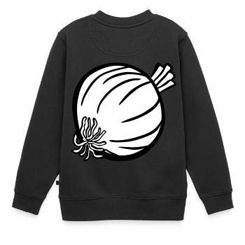 zwiebeln onion halloween gemuese vegetables37 - Kinder Premium Organic Sweatshirt - Schwarz - Hinten - AI Model Kid Female (0cm)