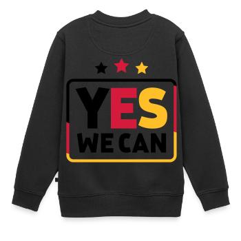 Yes we can Noir Rouge Or Allemagne fans de football - Sweat Premium enfant bio - noir - Dos - AI Model Kid Female (0cm)