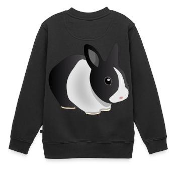 lièvre - Sweat Premium enfant bio - noir - Dos - AI Model Kid Female (0cm)