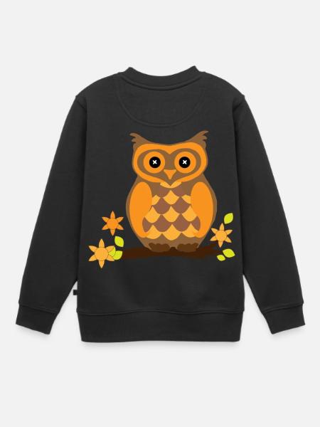 Goldene Eule - Kinder Premium Organic Sweatshirt - Schwarz