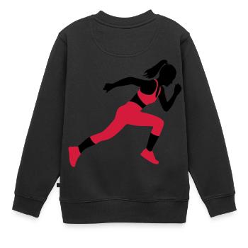 sprinter - Sweat Premium enfant bio - noir - Dos - AI Model Kid Female (0cm)
