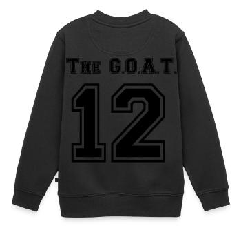 Le GOAT 12 - Sweat Premium enfant bio - noir - Dos - AI Model Kid Female (0cm)
