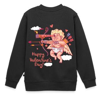 Armure avec arc et flèche répand l'amour - Sweat Premium enfant bio - noir - Dos - AI Model Kid Female (0cm)