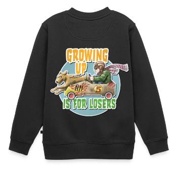 GrowingUpisforLosers - Sweat Premium enfant bio - noir - Dos - AI Model Kid Female (0cm)