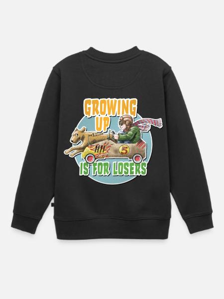 GrowingUpisforLosers - Premium børne sweatshirt økologisk - sort