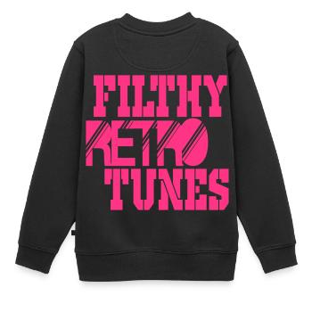 airs rétro dégoûtants - Sweat Premium enfant bio - noir - Dos - AI Model Kid Female (0cm)