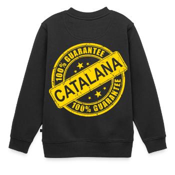 100% Garantie "Katalanisch" - Kinder Premium Organic Sweatshirt - Schwarz - Hinten - AI Model Kid Female (0cm)